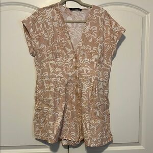 Zara light pink and White Floral Romper